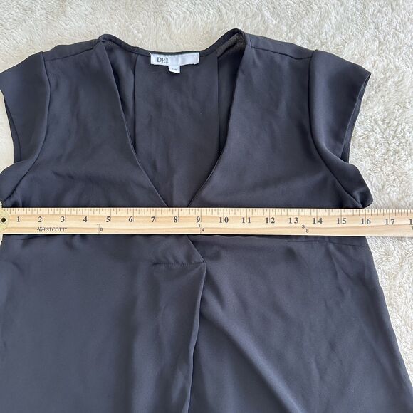 DR2 Blouse Size XXS Black V Neck Cap Sleeves Casual Business Workwear - Picture 7 of 8
